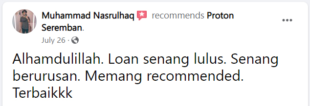 feedback pelanggan proton seremban